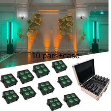 10pc case/LED Par Light Battery Uplight Wireless Par Event Party Lighting 4x18w