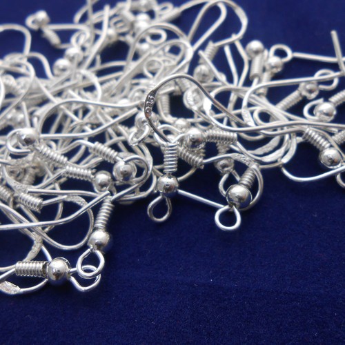 100-1000 pièces bijoux en argent 925 boucles d'oreilles à crochet de recherche français vente en gros - Photo 1 sur 7