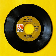Joe Cocker - 45RPM - Cry Me A River, Give Peace A Chance - A M Records - 1970