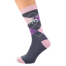 Born in 1993 30th Birthday Pink Diamond Socks UK 5-12