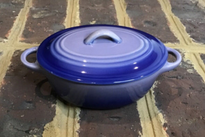 Denmark China Brasserie ~ Mini 6 oz ~ Blue Purple ~ Casserole Covered Dish w/Lid