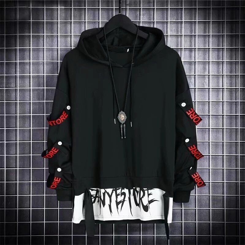 Men Hoodie Sweatshirt Black Hoodies Tops Hip Hop Japanese Men Hoodie Sweatshirt Black Hoodies Tops Hip Hop Japanese