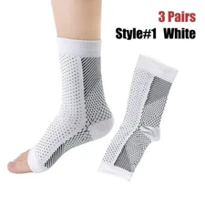 3Pairs Copper Ankle Compression Socks Brace Support Plantar Fasciitist 20-30mmhg