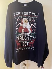 Santa I Can Get You On The Naughty List Men  s Sweatshirt Christmas Ugly 2X NWT