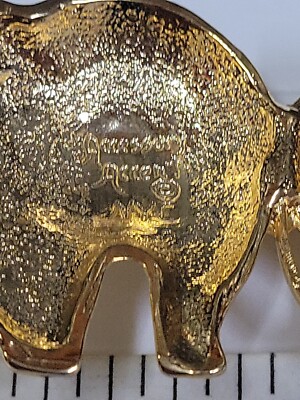Vintage Accessory Accent NYC Gold Tone Lucky Elephant Scales 