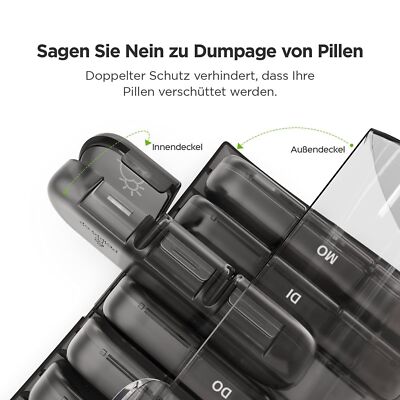 Tablettenbox 7 tage 3·fächer, Pillenbox 7 tage , Pillendose, Medikamentenbox