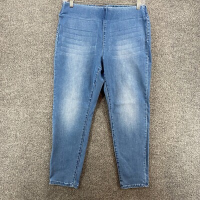 Soft Surroundings Petite Jeans Womens PL Blue High Rise Pull On Skinny Casual