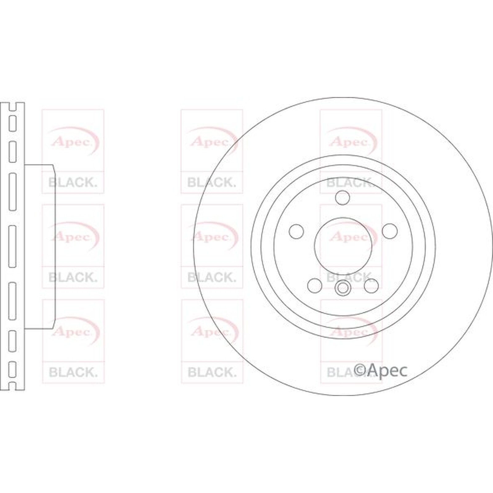 Apec Black Brake Disc Rear DSK3319B - Improved longevity and performance
