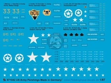 Peddinghaus 1/87 (HO) M26 Pershing Markings Germany WWII & Korea (6 tanks) 1042