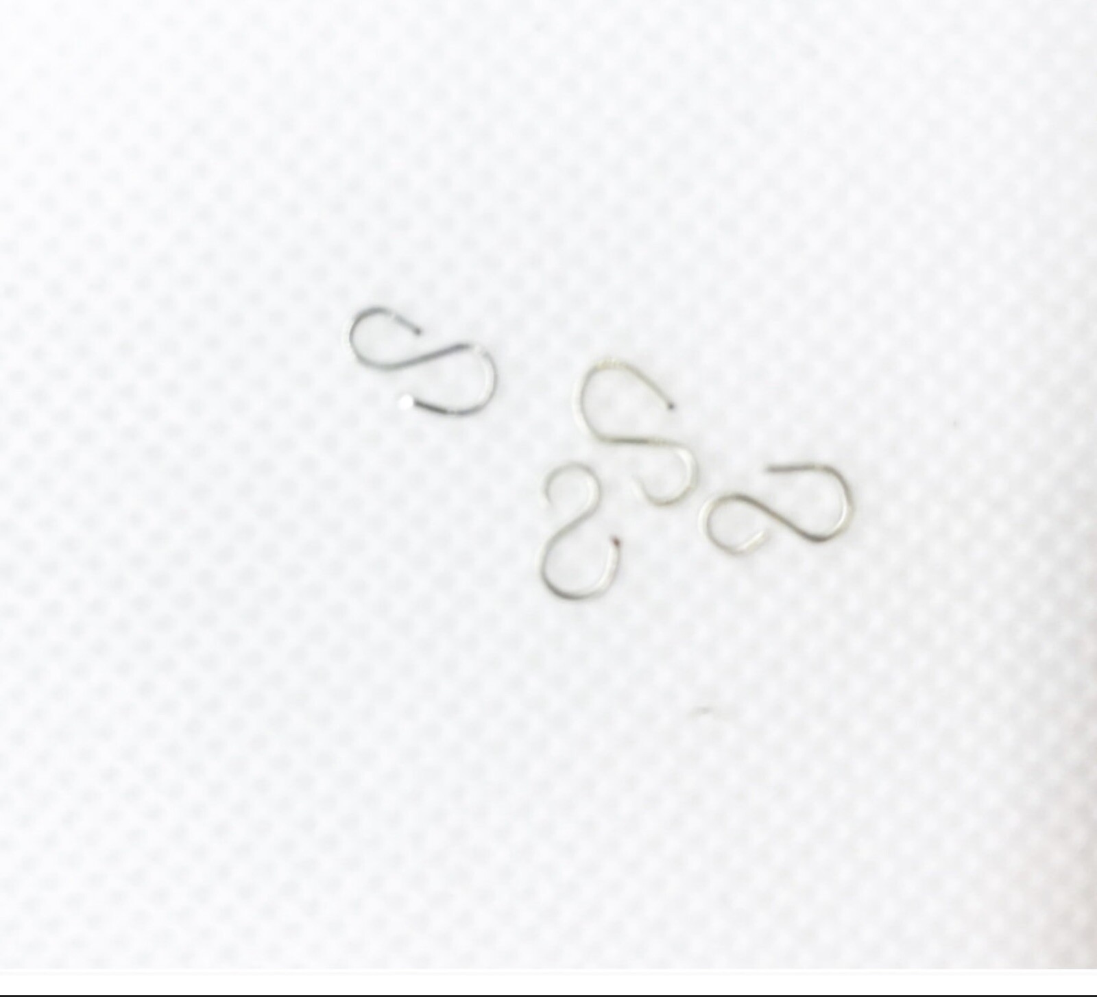 miniature hooks christmas tree ornament HOOKS only set of 20  silver 8-10mm