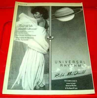 Terri Wells Just Like Dreamin Vintage ORIG 1984 Press/Magazine ADVERT 11.5''x 8.5