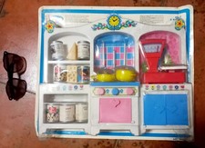 Set Mobili Bambole O Barbie 1980 con dispensa Barattoli prodotti vintage Nuovo