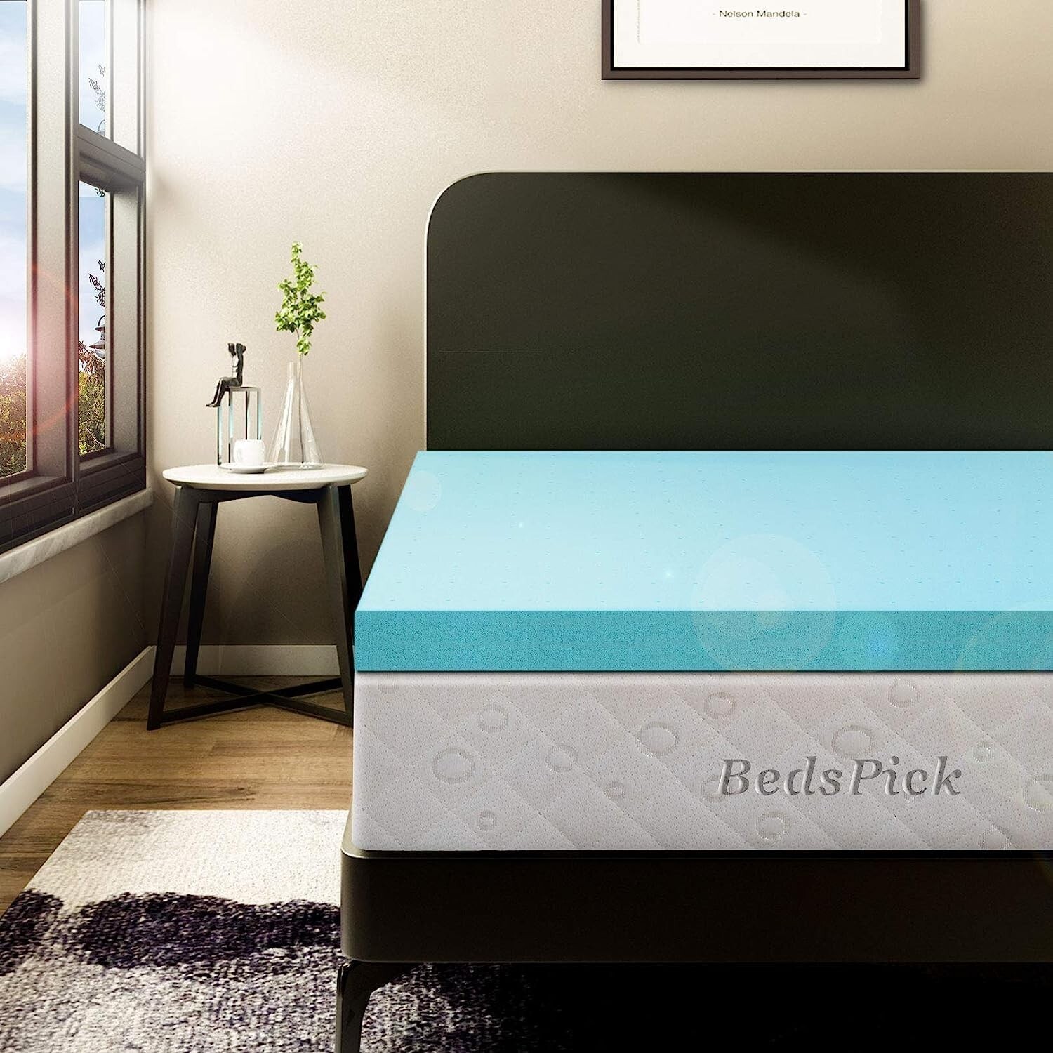 BedsPick 2 Inch Memory Foam Mattress Topper Queen Size Soft Gel Memory Foam M...