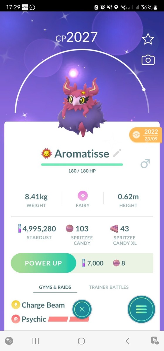 Shiny Aromatisse ( Spritzee Evolution ) Pokemon Trade Go | eBay