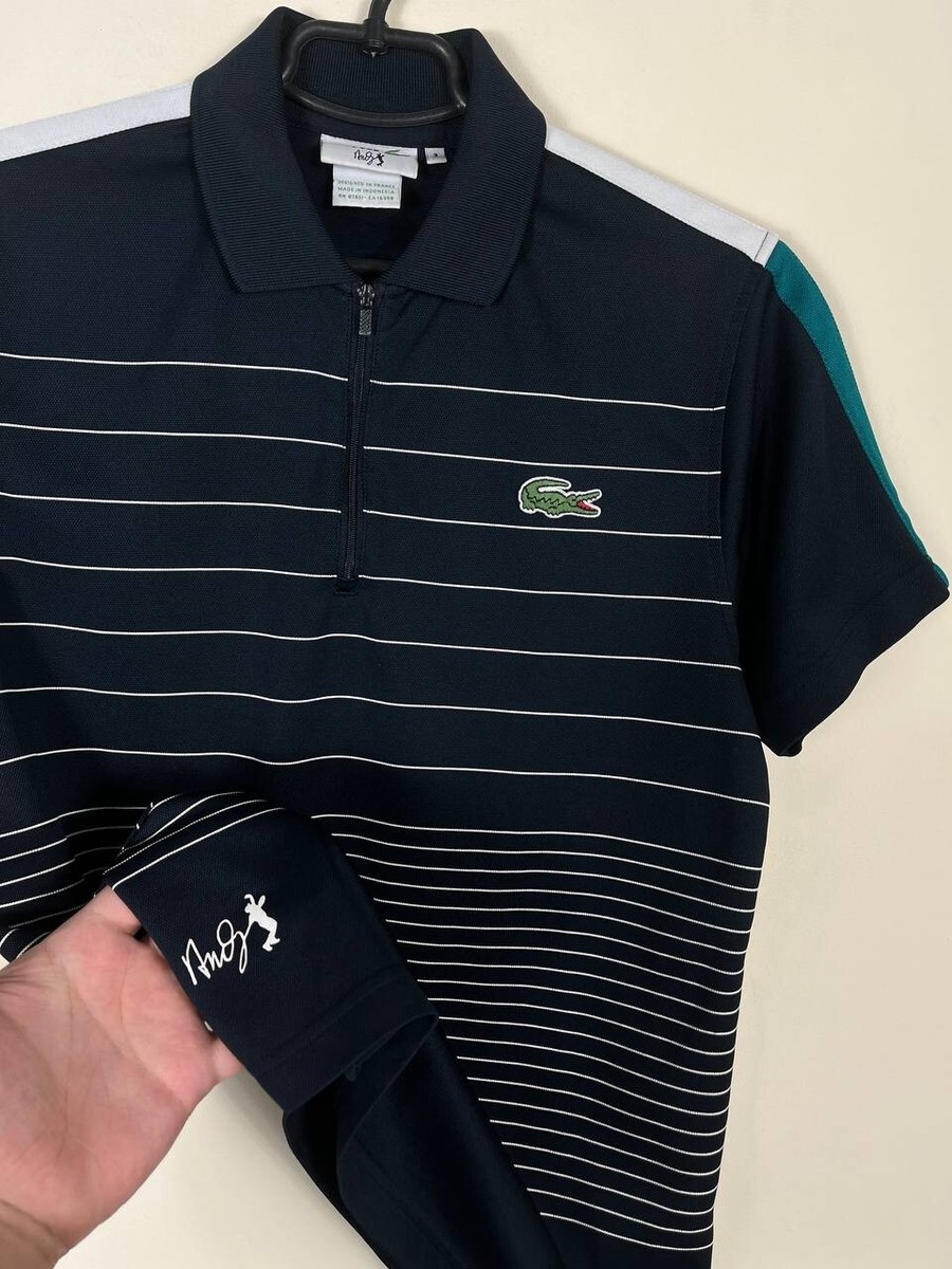 Lacoste Andy Roddick 2012 Rare Striped Jersey Tennis Polo Shirt Lacoste Andy Roddick 2012 Rare Striped Jersey Tennis Polo Shirt