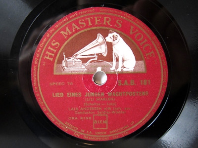 78rpm LALE ANDERSEN - LILI MARLEEN (Marlen) - LIED EINES JUNGEN WACHTPOSTENS