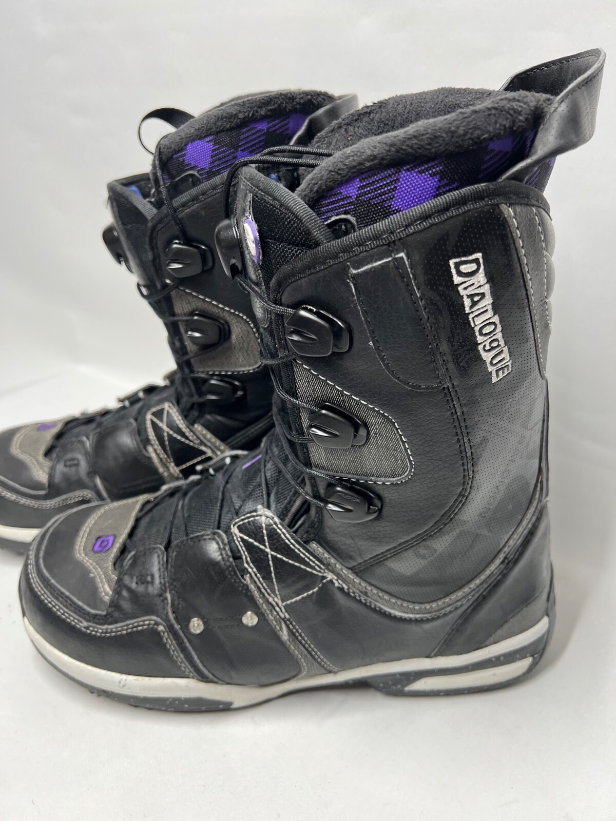 Salomon Dialogue stivali da tavola donna viola neve a scacchi UK 8 5