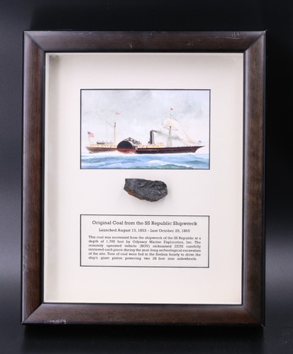 SS Republic Shipwreck Coal In Shadowbox | COA, Odyssey Marine Exploration, Inc.