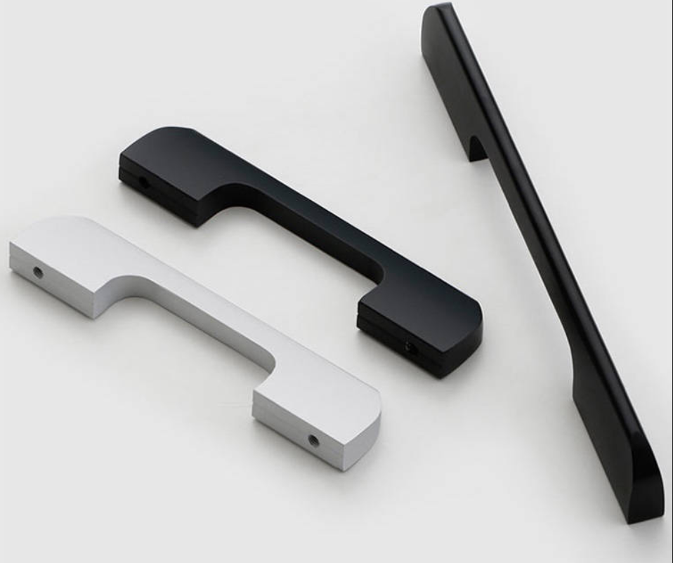 Matt Gold, Black & Aluminium Kitchen Cupboard Door Drawer Bar