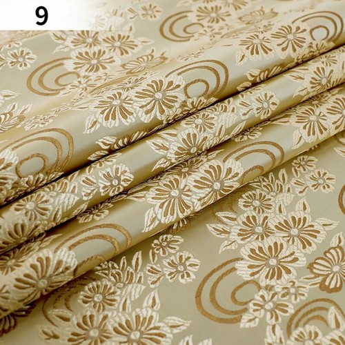 Retro DIY Faux Silk Satin Fabric Brocade Damask Embroidery Floral Craft 75*100cm - Picture 1 of 24