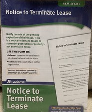 Adams LF285-SF Notice To Terminate Lease Form. Real Estate Landlord. New Sealed.