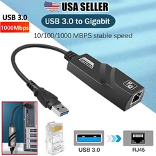 USB 3.0 to Gigabit Ethernet LAN RJ45 1000Mbps Network Adapter For Windows PC Mac