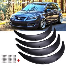 4x Fender Flares For Mazdaspeed3 Wheel Arch Wide Body Extension Matt Black 4.5