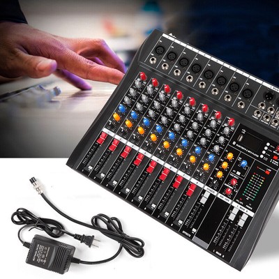 Pro 2/8 Channel Bluetooth Live Sound Card Studio Audio Mixer Mixing Console USB