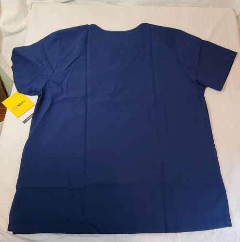 wonderwink Unisex 4 Pocket V-Neck Utility Top medical scrub navy L style 6855 - Picture 6 of 7