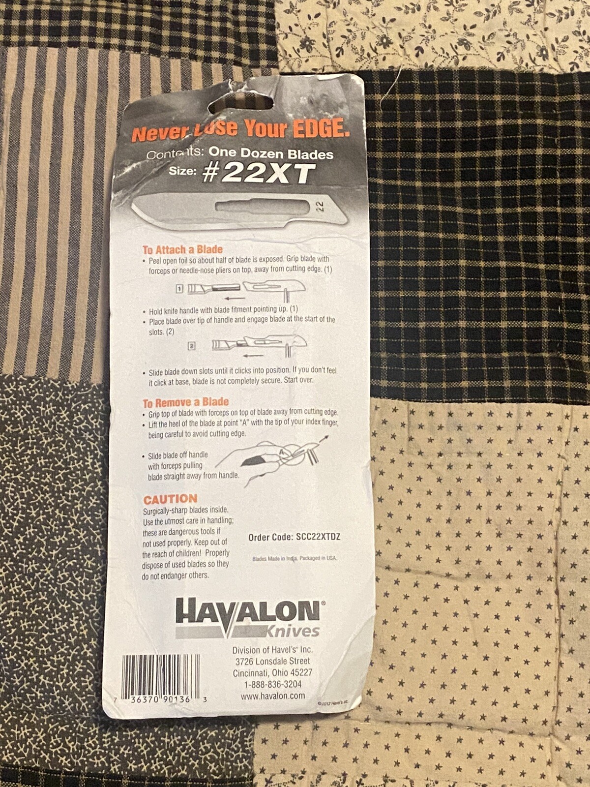 havalon quik-change blades #22XT ONE DOZEN