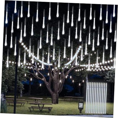 Meteor Shower Rain Lights 12.2 inch 12 Tubes 288 LEDs Christmas Snow White