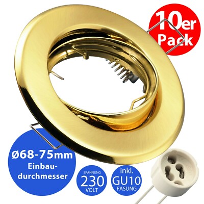 10 Pack LED Einbaustrahler Rahmen GU10 MR16 230V Einbauspot Einbaurahmen Spot