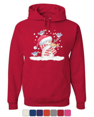Snowman Playing a Violin Hoodie Merry Christmas Let It Snow Sweatshirt
