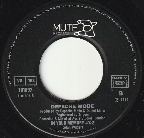 45 7" Depeche Mode People Are People/In Your Memory France 1984 Mute - Picture 4 of 4