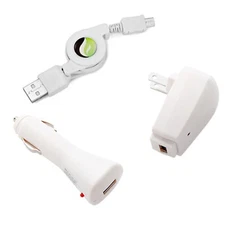 USB Cable Car Home Charger Retractable MicroUSB Power Adapter AC for Cell Phones