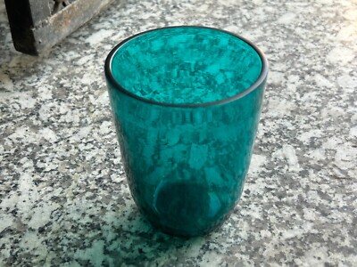 Handmade Vintage Grüner Karnevalglas Trinkbecher Art Déco, Küchenutensilien G2