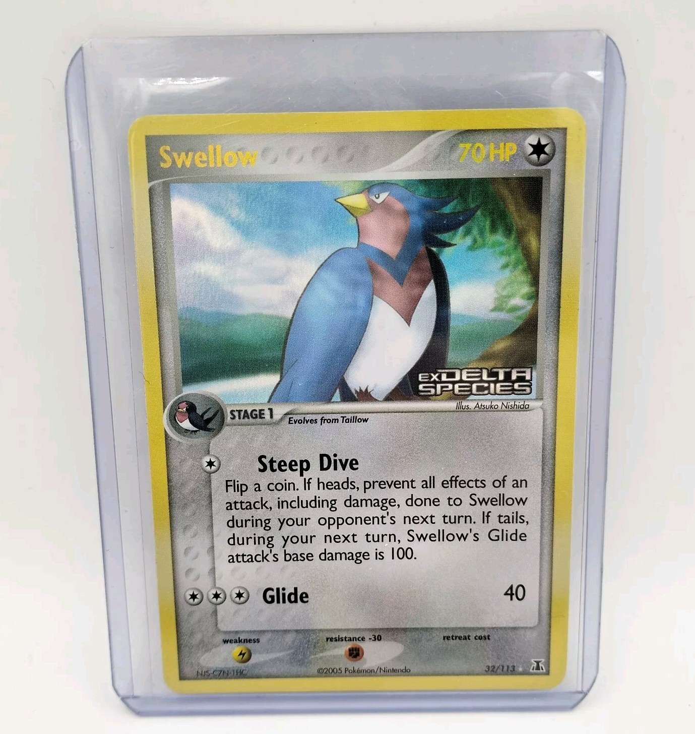 Pokemon Swellow 32/113 Reverse Holo Rare EX Delta Species NM Card Top Loader
