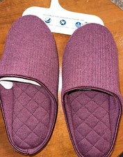 Free Ship CHARTER CLUB 5-6 Memory Foam Quilted Slippers Wine In/Outdoor J30 