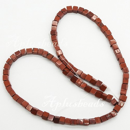 Beautiful 4x4mm Cube Square Beads pick Jasper, Agate, Jade 16" long SALE - Picture 10 of 14