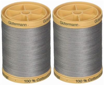 Gutermann Natural Cotton Thread 2 Pack 876 Yards Each Grey Sewing Spool