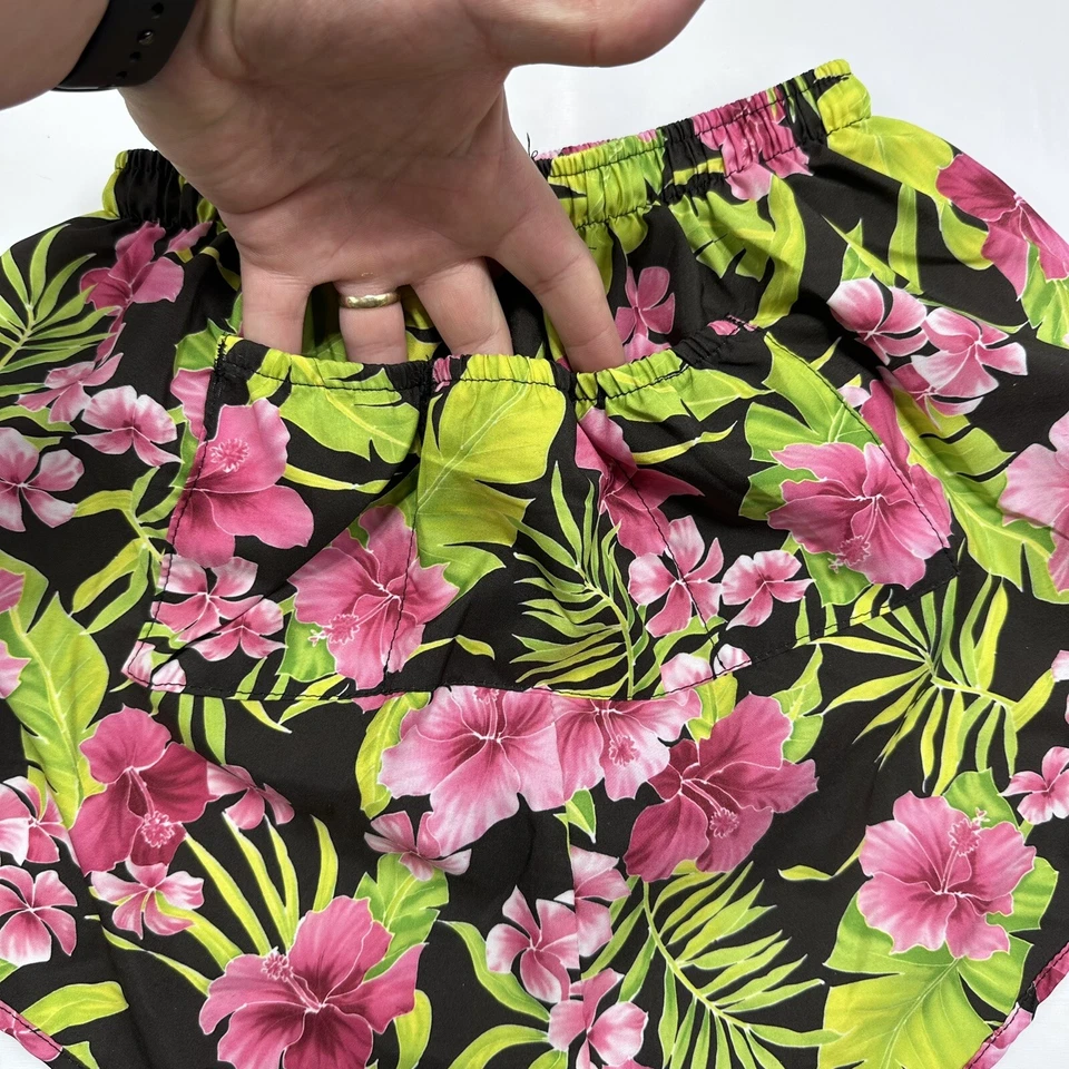 Vintage Floral Lined High Cut Shorts Women’s Size S Soark Split Side Pockets - Image 4 of 4