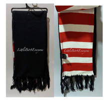 NWT Exclusive Disney Mickey Mouse Black Red  White Tassel Scarf