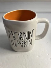 Rae Dunn Artisan Collection  Mornin Pumpkin Hot Thick Coffee Tea Cozy Work Mug