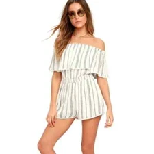 Lulu’s Black White Romper Small
