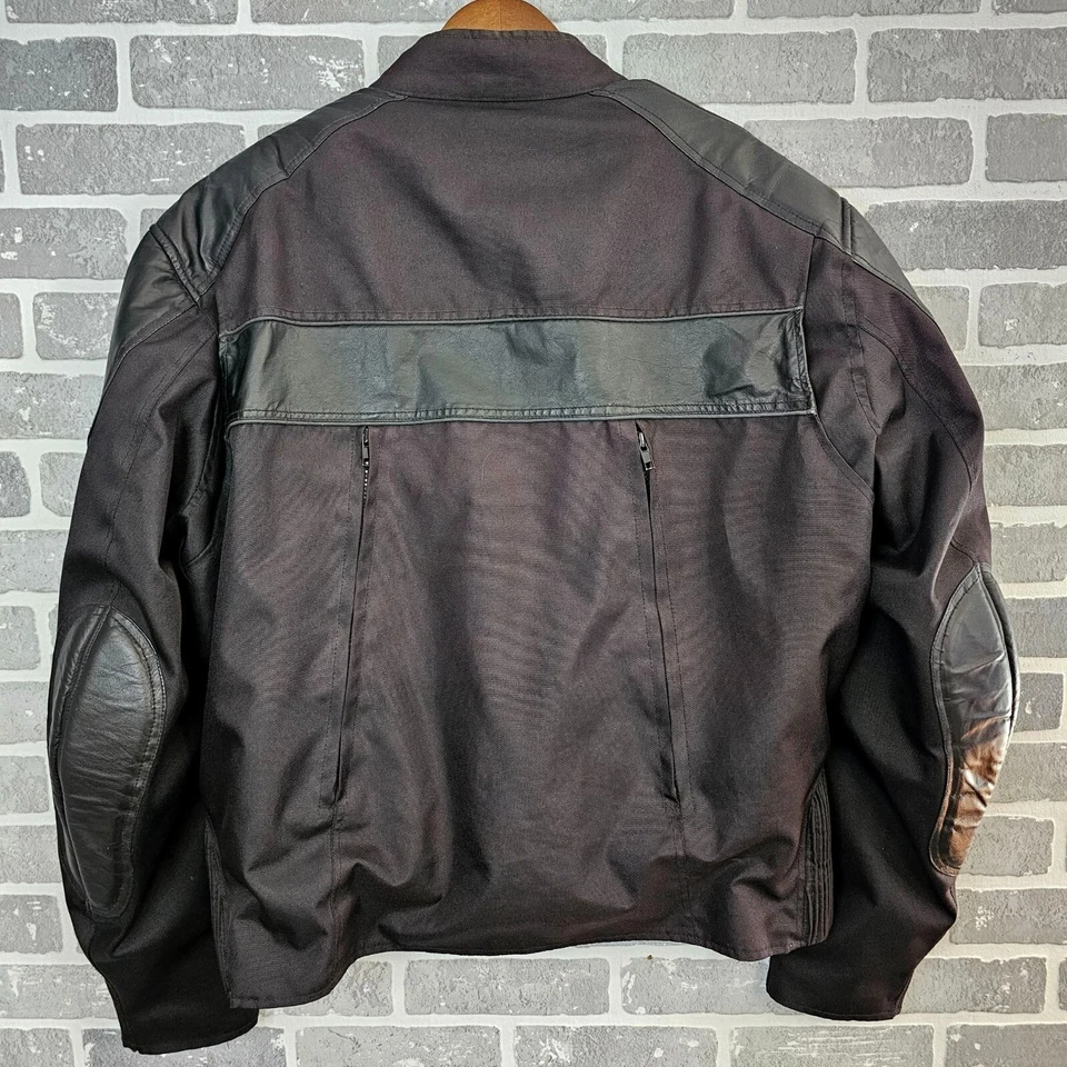 Xelement Motorcycle Jacket Men's 3XL Leather Nylon Waterproof Zip Out Lining - Image 2 of 4