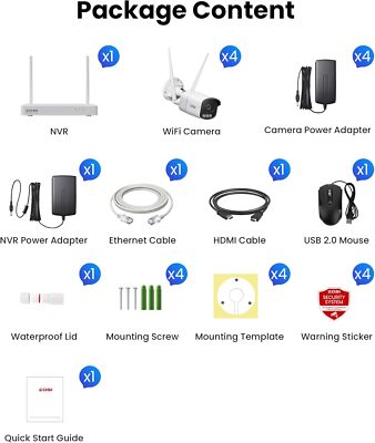 PRISE UE)CAMÉRA DE Sécurité WiFi Intérieure Caméra De Surveillance EUR