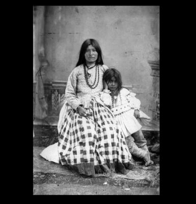 Geronimo Wife PHOTO with Son Apache Native American Indian Chief Family Portrait