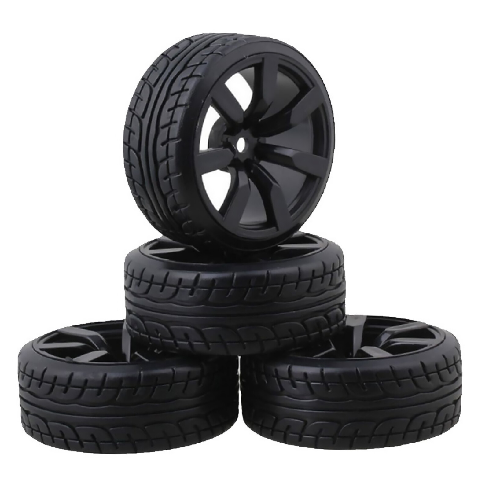 4X 12mm Hex Hub Drift Wheel Rim Tires for Tamiya TT01 TT02 1/10 RC Racing Car r