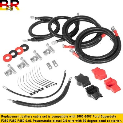 Battery Cables Kit for 2003-2007 6.0L Power Stroke Ford Superduty F250 F350 F450
