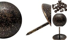 Premium Upholstery Tacks, 1-inch Diameter Nailhead Pins, 25 Dark Antique Brass